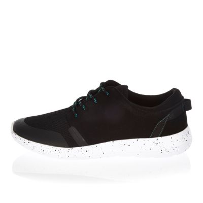 Black speckled lace-up trainers